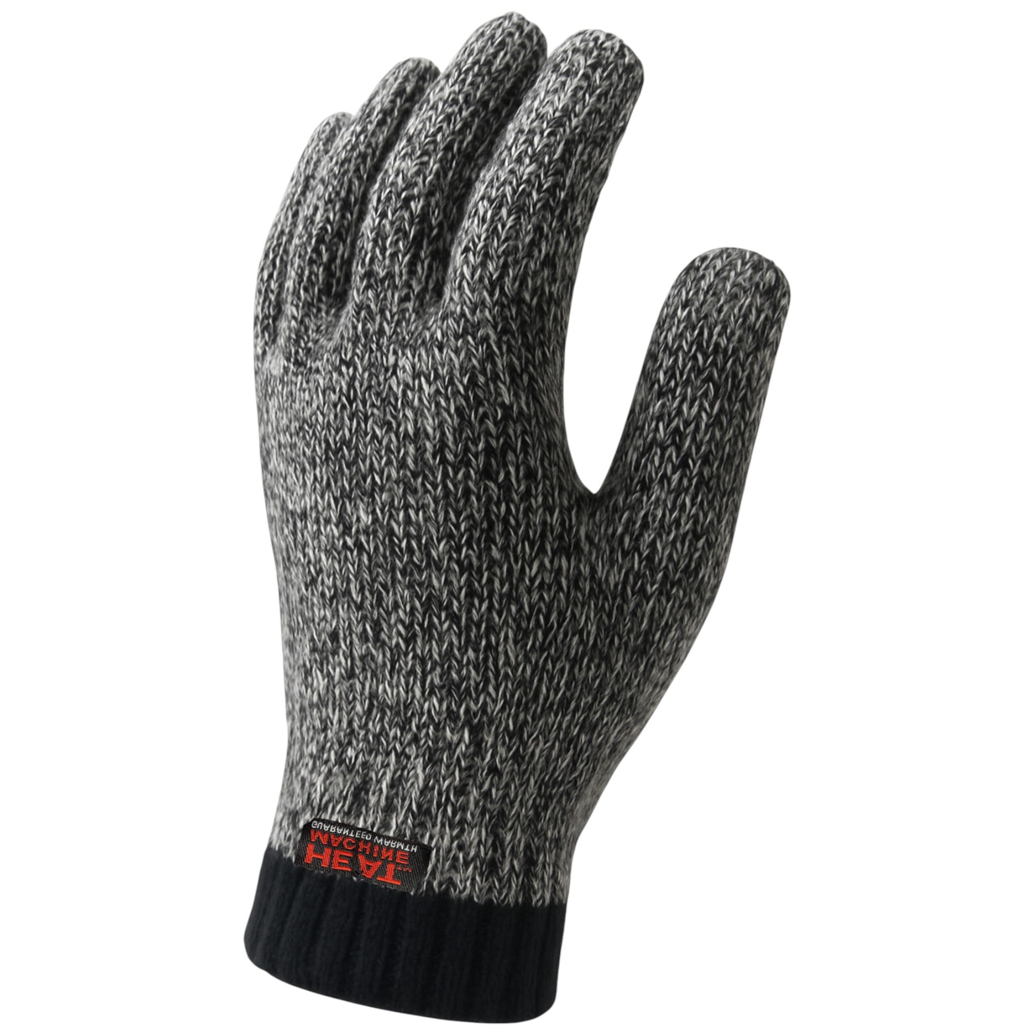 Men’s grey Heat Machine thermal gloves with black cuff
